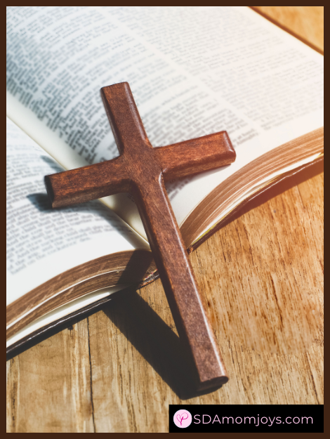 Open Bible for Study Christian Cross